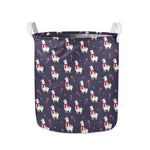 Xmas Llama Pattern Print Collapsible Laundry Basket