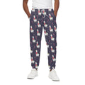Xmas Llama Pattern Print Cotton Sweatpants