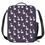 Xmas Llama Pattern Print Crossbody Lunch Bag