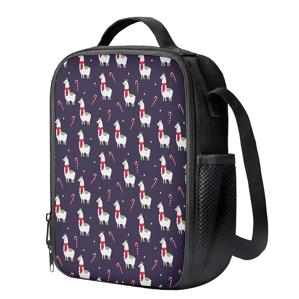 Xmas Llama Pattern Print Crossbody Lunch Bag