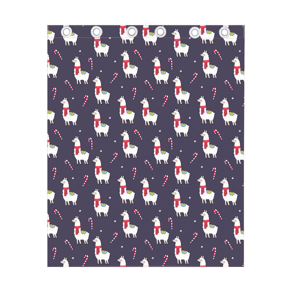 Xmas Llama Pattern Print Curtain