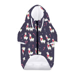 Xmas Llama Pattern Print Dog Zip Up Hoodie
