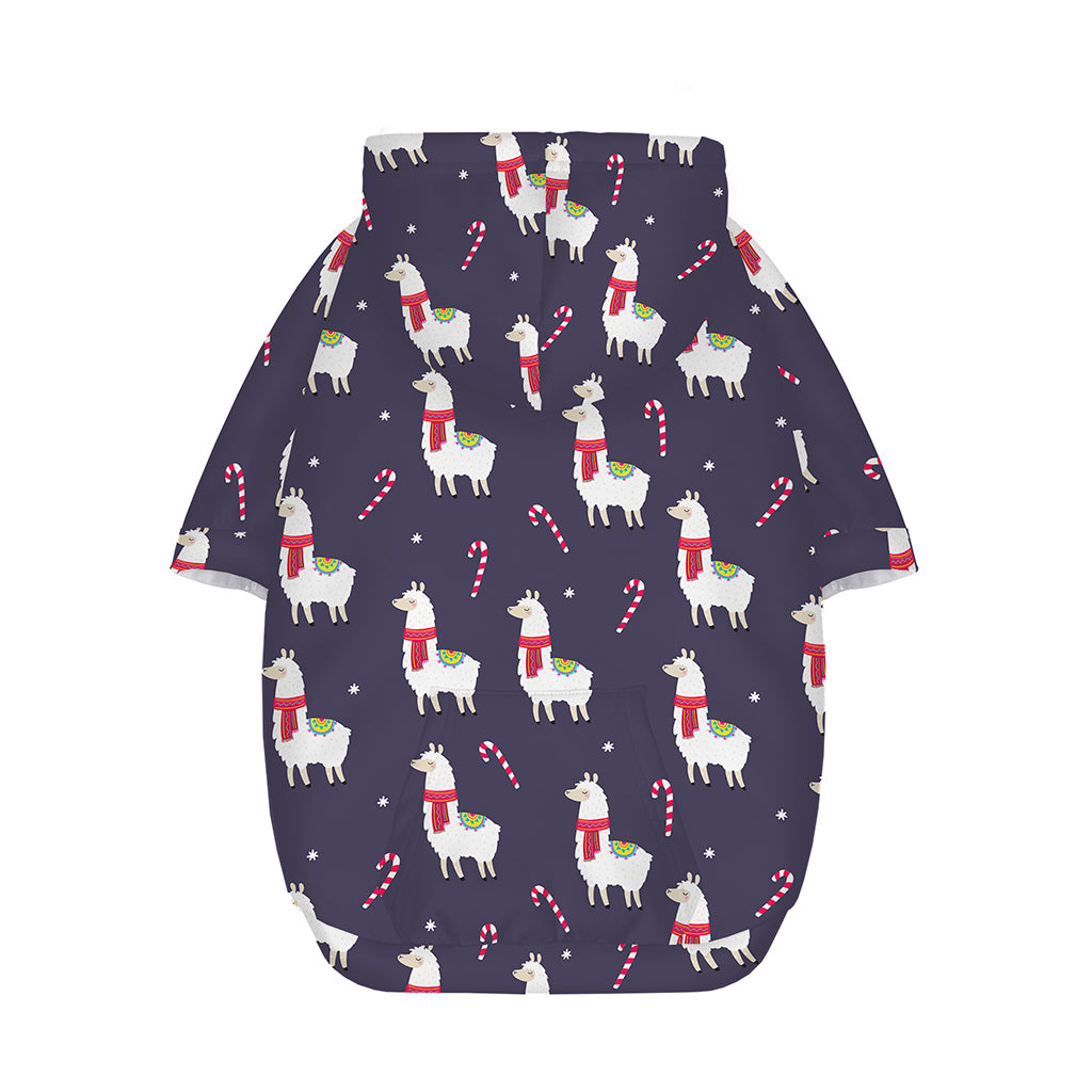 Xmas Llama Pattern Print Dog Zip Up Hoodie