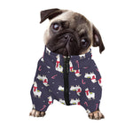 Xmas Llama Pattern Print Dog Zip Up Jacket