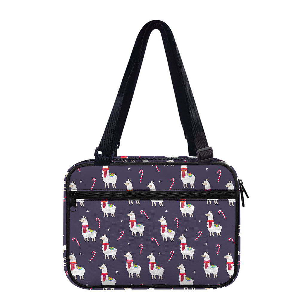 Xmas Llama Pattern Print Double Strap Bible Bag