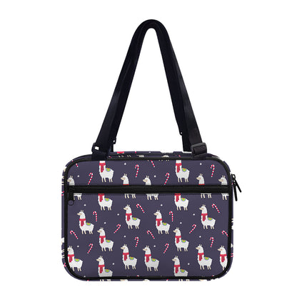 Xmas Llama Pattern Print Double Strap Bible Bag