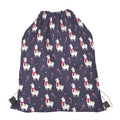 Xmas Llama Pattern Print Drawstring Bag