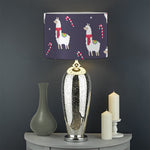 Xmas Llama Pattern Print Drum Lamp Shade