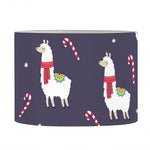 Xmas Llama Pattern Print Drum Lamp Shade