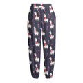 Xmas Llama Pattern Print Fleece Lined Knit Pants