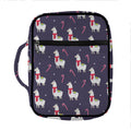 Xmas Llama Pattern Print Front Pocket Bible Bag