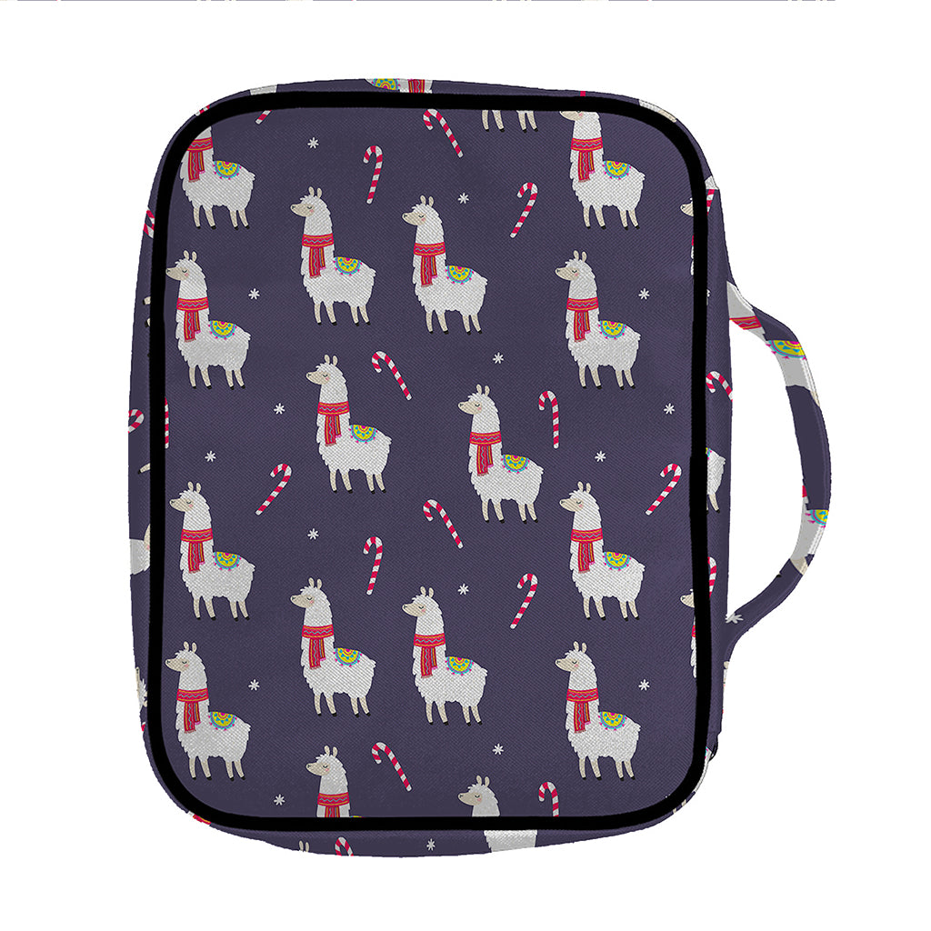 Xmas Llama Pattern Print Front Pocket Bible Bag