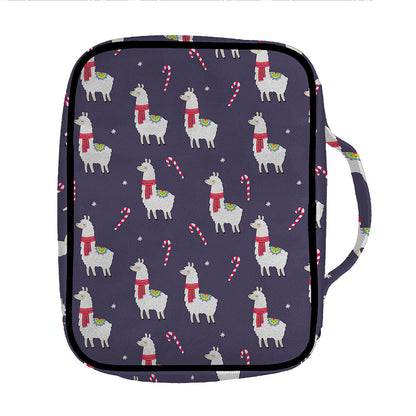 Xmas Llama Pattern Print Front Pocket Bible Bag