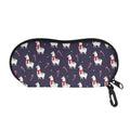 Xmas Llama Pattern Print Glasses Case