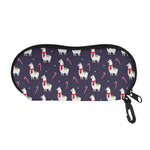 Xmas Llama Pattern Print Glasses Case