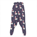 Xmas Llama Pattern Print Hammer Pants