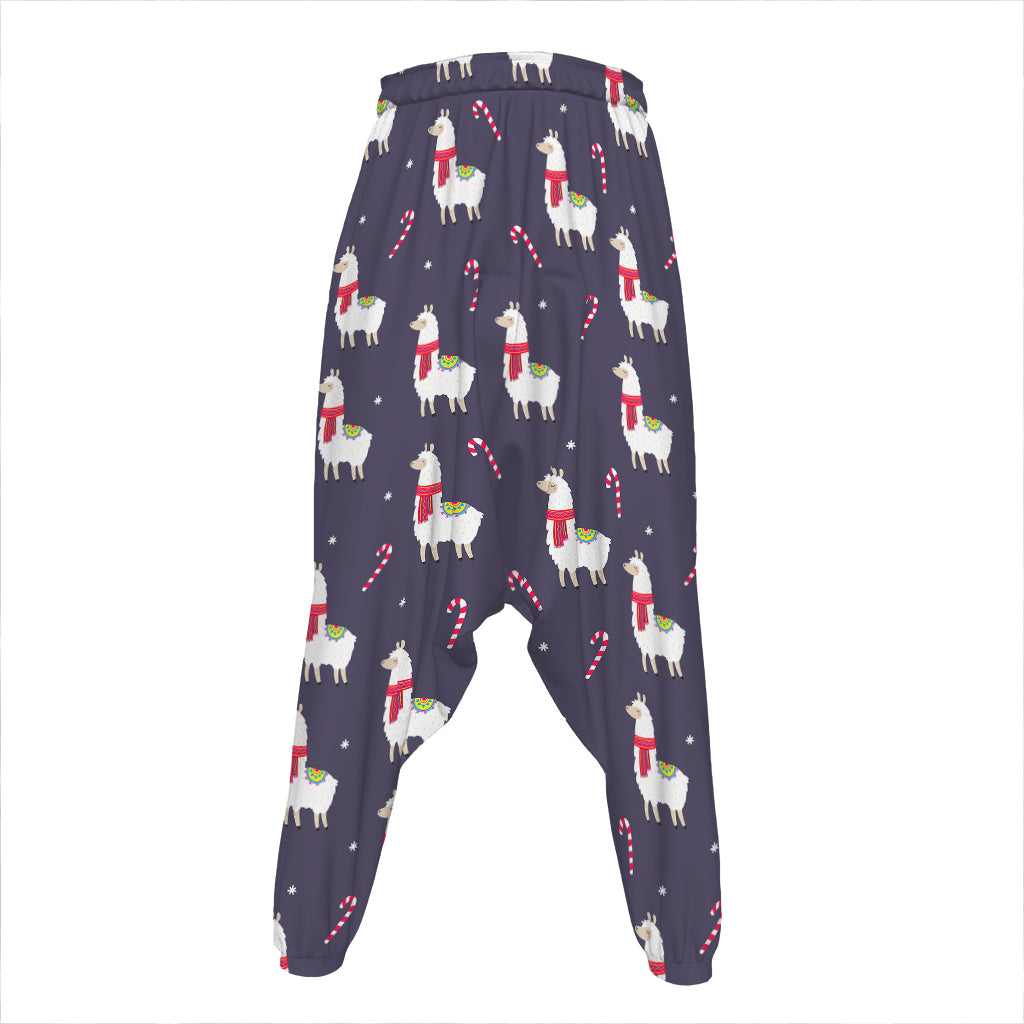 Xmas Llama Pattern Print Hammer Pants