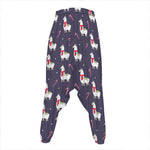 Xmas Llama Pattern Print Hammer Pants