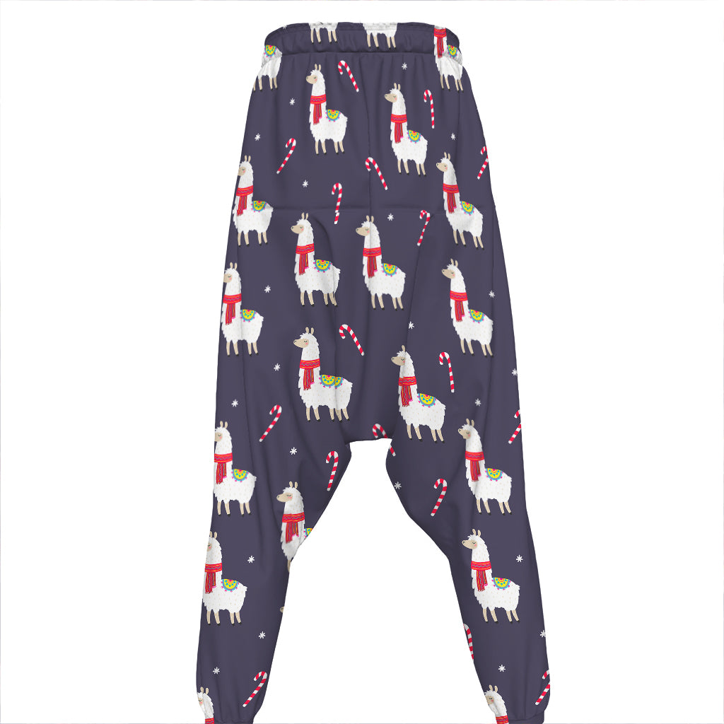 Xmas Llama Pattern Print Hammer Pants