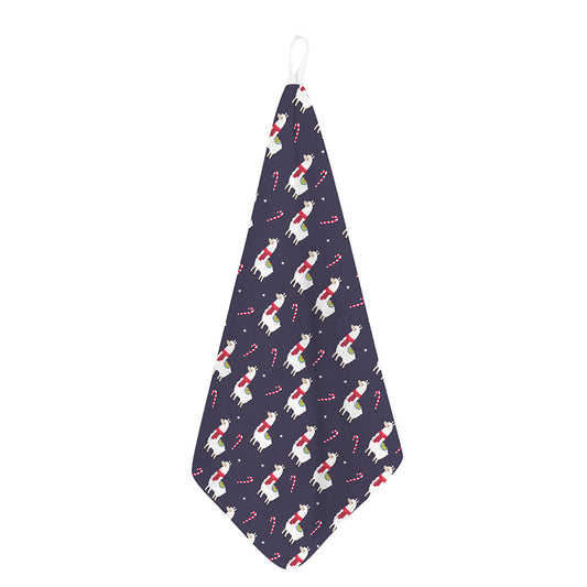 Xmas Llama Pattern Print Hand Towel