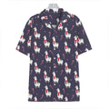 Xmas Llama Pattern Print Hawaiian Shirt