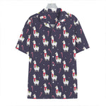 Xmas Llama Pattern Print Hawaiian Shirt