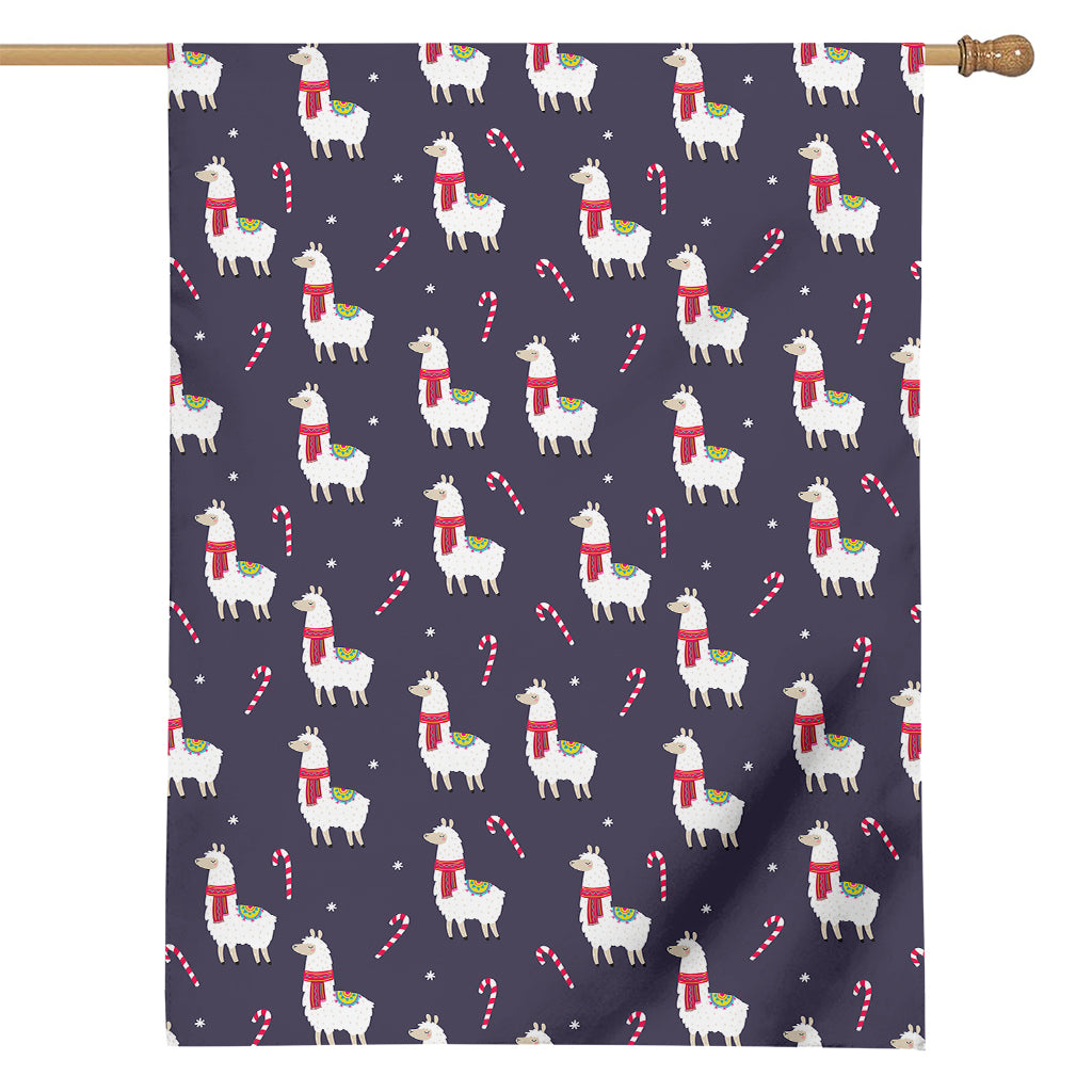 Xmas Llama Pattern Print House Flag