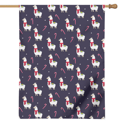 Xmas Llama Pattern Print House Flag