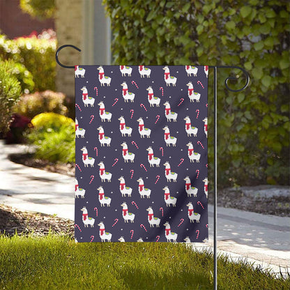 Xmas Llama Pattern Print House Flag