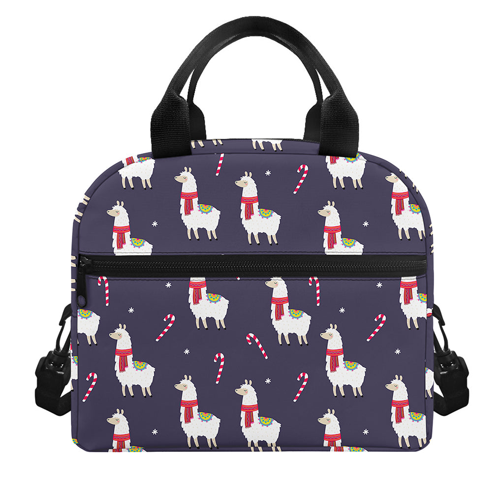 Xmas Llama Pattern Print Insulated Lunch Bag