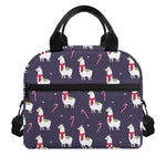 Xmas Llama Pattern Print Insulated Lunch Bag