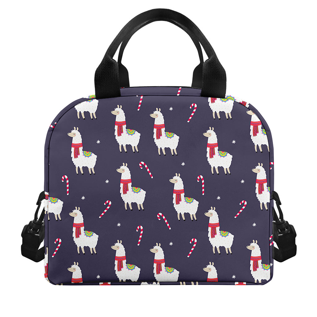 Xmas Llama Pattern Print Insulated Lunch Bag