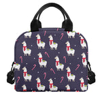 Xmas Llama Pattern Print Insulated Lunch Bag