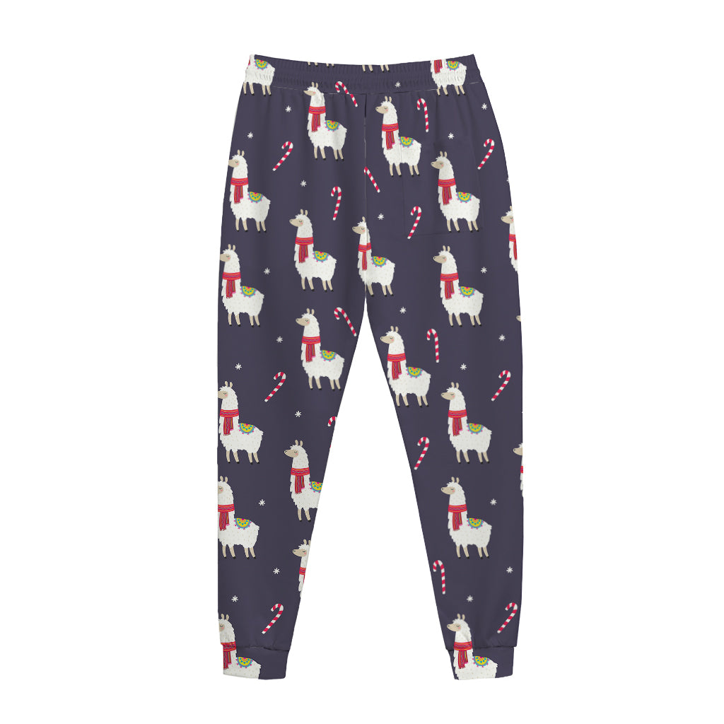 Xmas Llama Pattern Print Jogger Pants