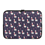 Xmas Llama Pattern Print Laptop Sleeve