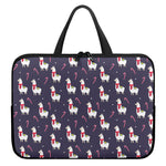 Xmas Llama Pattern Print Laptop Sleeve With Handle