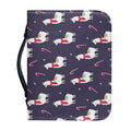 Xmas Llama Pattern Print Leather Bible Cover