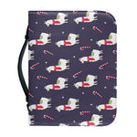 Xmas Llama Pattern Print Leather Bible Cover
