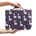 Xmas Llama Pattern Print Leather Bible Cover