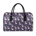 Xmas Llama Pattern Print Leather Duffel Bag