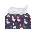 Xmas Llama Pattern Print Leather Tissue Box Cover
