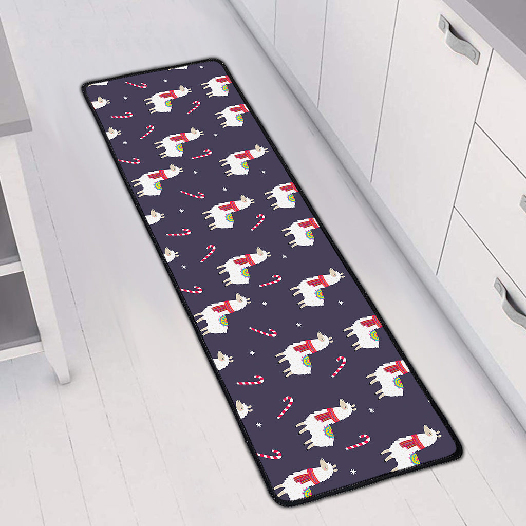Xmas Llama Pattern Print Long Kitchen Mat
