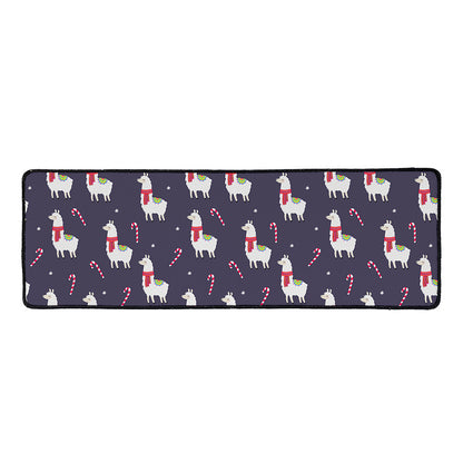 Xmas Llama Pattern Print Long Kitchen Mat