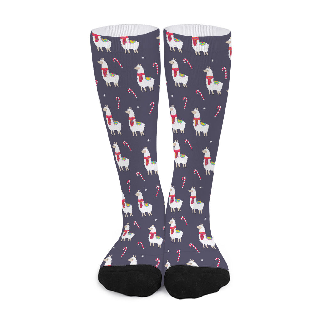 Xmas Llama Pattern Print Long Socks