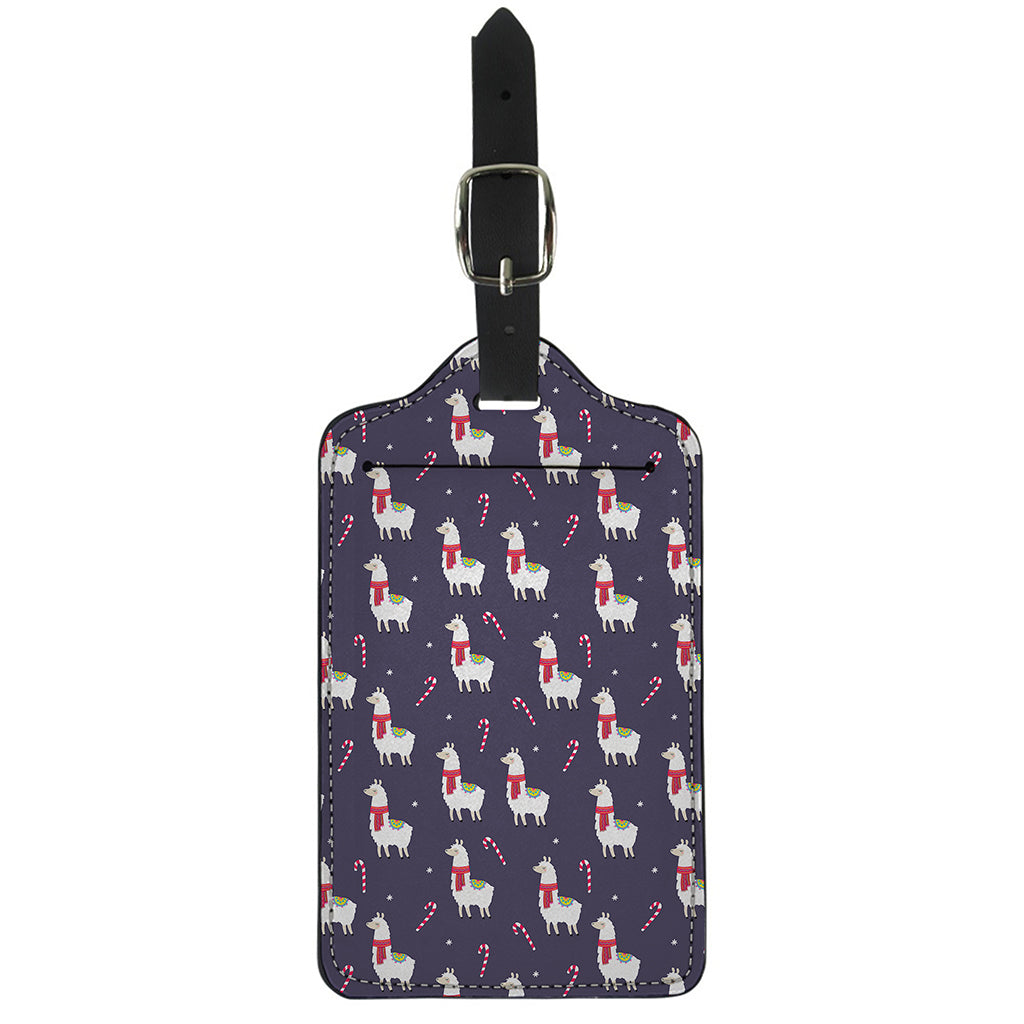 Xmas Llama Pattern Print Luggage Tag