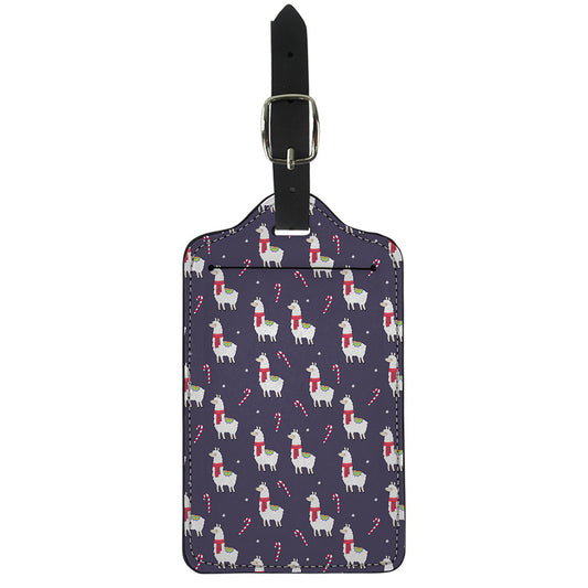 Xmas Llama Pattern Print Luggage Tag