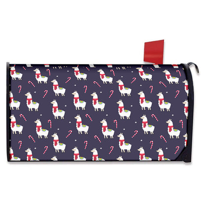 Xmas Llama Pattern Print Mailbox Cover