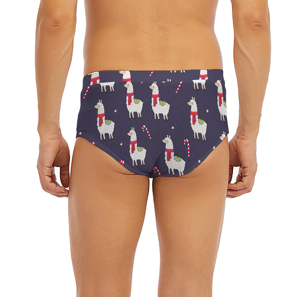 Xmas Llama Pattern Print Men's Briefs
