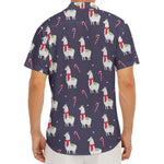Xmas Llama Pattern Print Men's Deep V-Neck Shirt