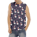Xmas Llama Pattern Print Men's Fitness Tank Top